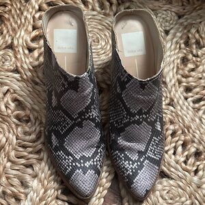 Dolce Vita Women's Snake Print Mules - Black and White